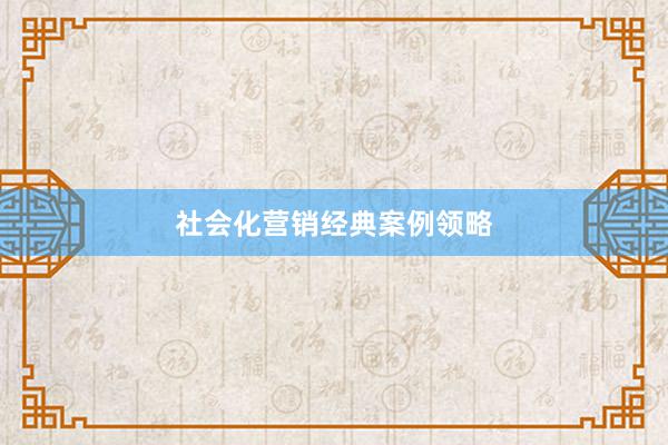 社会化营销经典案例领略